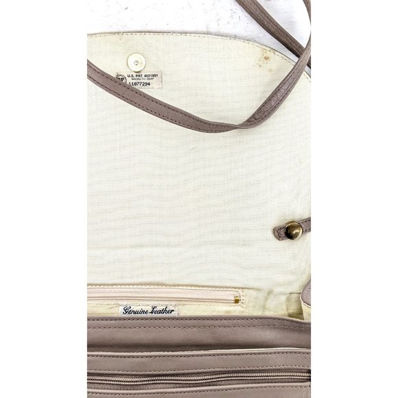 70s vintage tan brown leather clutch shoulder purse bag - Picture 6 of 7